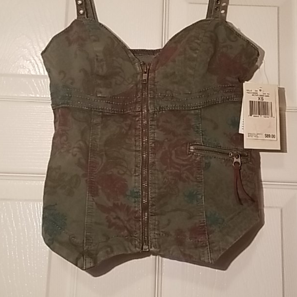 COPY - Guess Jeans Stretch Zip Front Top Sz XS